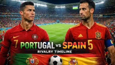 Portugal vs Spain football timeline